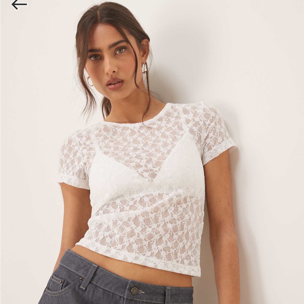 ASOS White Lace Top NWT